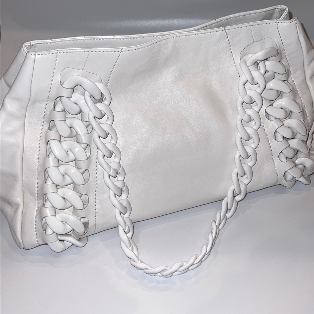 ❤️NWT CHANEL MODERN CHAIN RHODOID WHITE LEATHER TOTE BAG - Picture 5 of 15